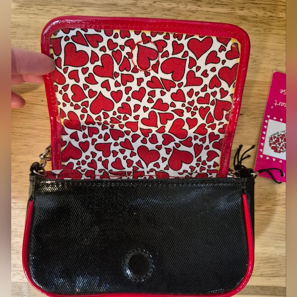 Brighton Red and Cream Heart Clutch - Picture 6 of 10